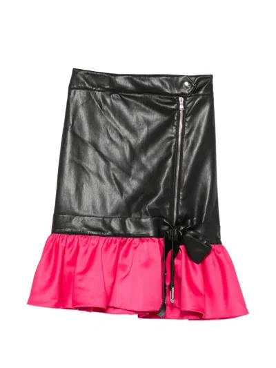 Pre-owned Moschino 2020s Ruffled Bow-detail Skirt In Black