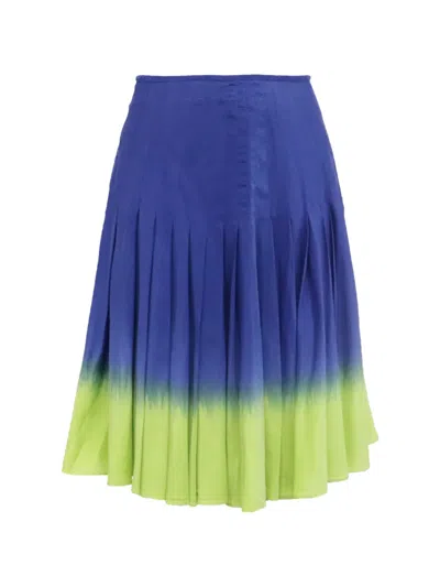 Pre-owned Moschino 2020s Tie-dye Pleated Skirt In Blue