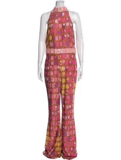 Pre-owned Moschino 2023 Printed Jumpsuit In Pink
