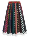 Moschino Faltenrock Mit Krawatten-print In Multi