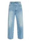 Moschino Belt Loop Denim Trousers In Blue