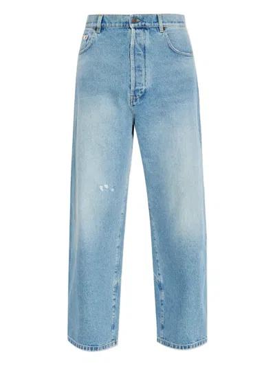 MOSCHINO LOGO-PATCH JEANS