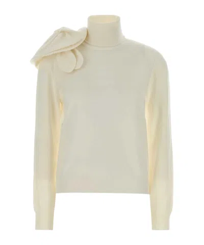 Moschino 3d Flower Sweater In White