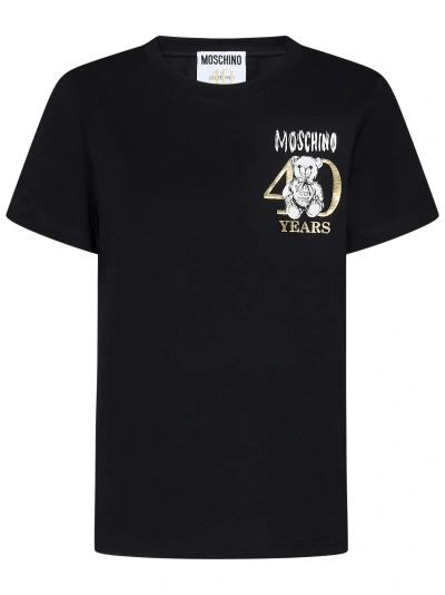 Moschino 40 Years Teddy Bear T-shirt In Black