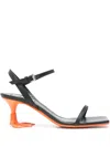 Moschino Square-headed High-heeled Sandals In Black