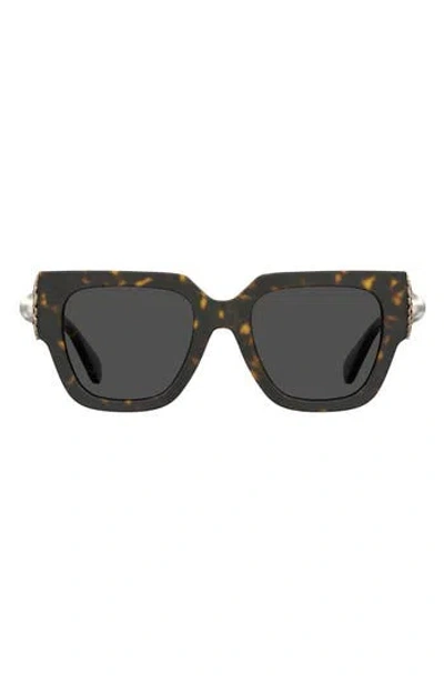 Moschino Tortoiseshell-effect Square-frame Sunglasses In Pattern