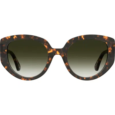 Moschino 53mm Gradient Cat Eye Sunglasses In Burgundy