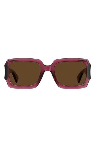 Moschino 53mm Rectangular Sunglasses In Brown