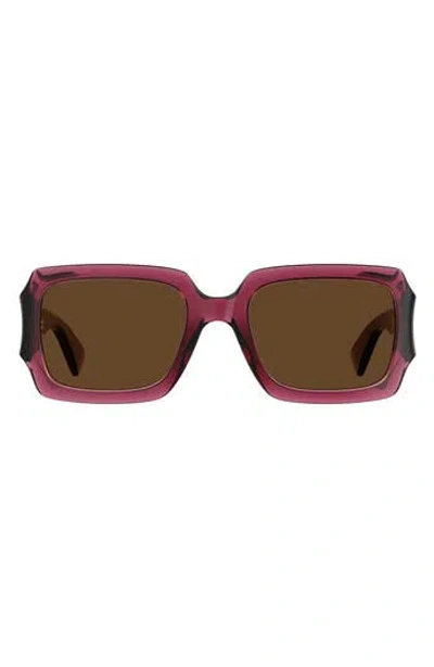Moschino 53mm Rectangular Sunglasses In Pink