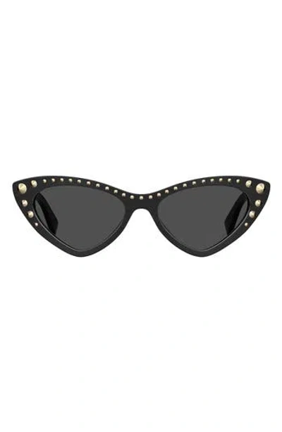 Moschino 53mm Studded Cat Eye Sunglasses In Black