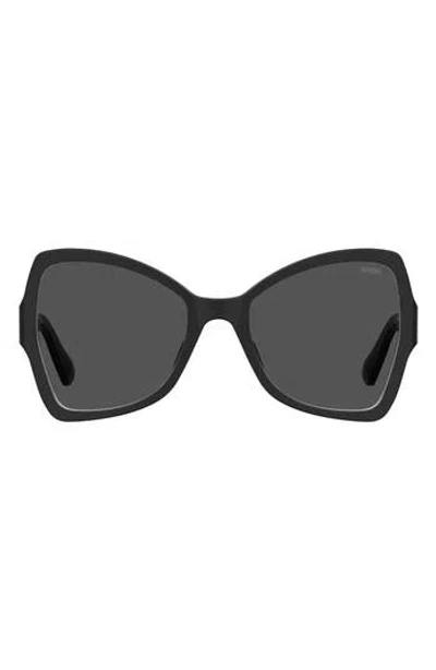 Moschino 54mm Butterfly Sunglasses In Black