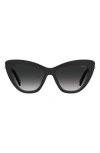 Moschino 54mm Gradient Cat Eye Sunglasses In Black