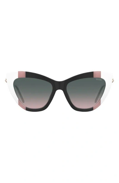 Moschino 54mm Gradient Cat Eye Sunglasses In Black