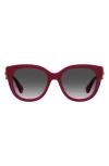 Moschino 54mm Gradient Cat Eye Sunglasses In Red