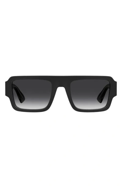 Moschino 54mm Gradient Flat Top Sunglasses In Black