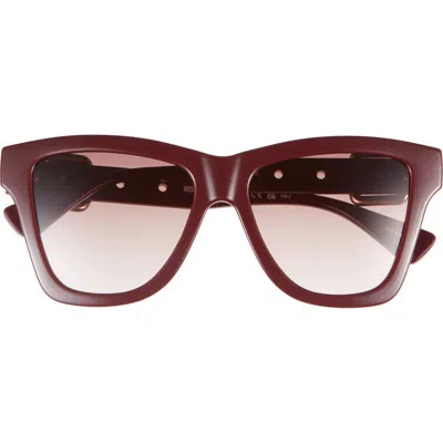 Moschino 54mm Gradient Rectangular Sunglasses In Burgundy