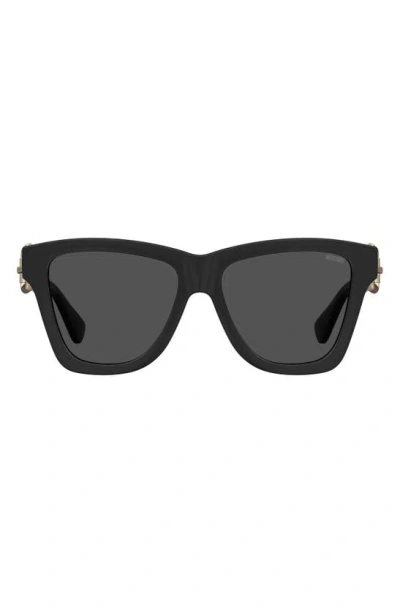 Moschino 54mm Gradient Rectangular Sunglasses In Black
