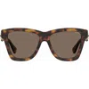 Moschino 54mm Gradient Rectangular Sunglasses In Havana/brown