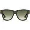Moschino 54mm Gradient Rectangular Sunglasses In Military Green