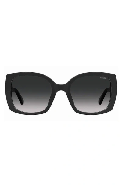 Moschino 54mm Gradient Square Sunglasses In Black/ Grey