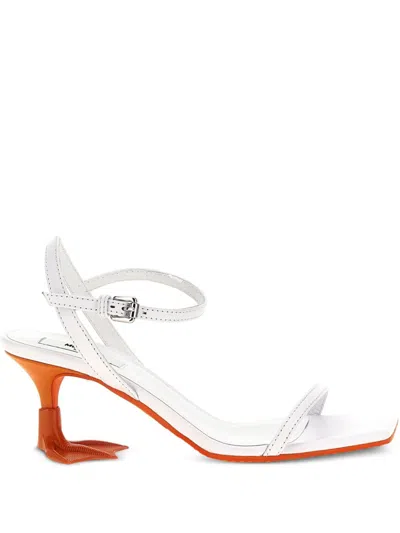 Moschino 55mm Leather Sandals In White