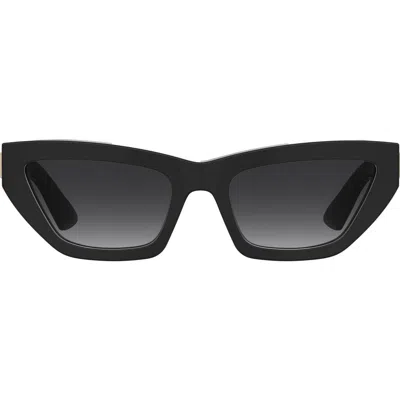 Moschino 55mm Gradient Cat Eye Sunglasses In Black/dark Grey Sf