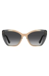Moschino 55mm Gradient Cat Eye Sunglasses In Gray