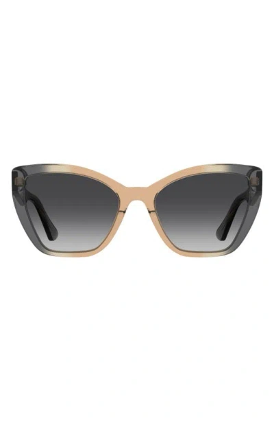 Moschino 55mm Gradient Cat Eye Sunglasses In Gray