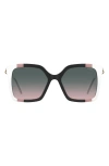 Moschino 55mm Gradient Square Sunglasses In Black/ Pink/ White