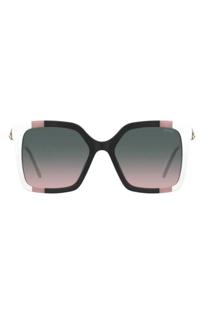 Moschino 55mm Gradient Square Sunglasses In Black/ Pink/ White