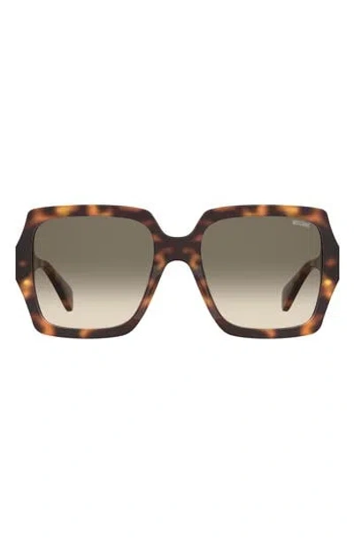 Moschino 56mm Gradient Square Sunglasses In Brown