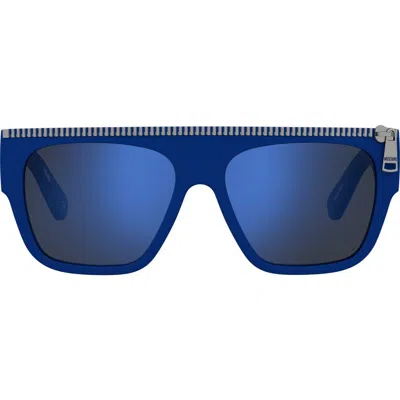 Moschino 56mm Square Sunglasses In Blue