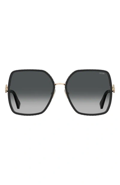Moschino 57mm Gradient Square Sunglasses In Black