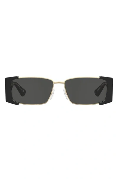 Moschino 57mm Rectangular Sunglasses In Black