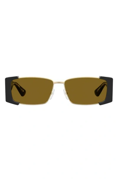 Moschino 57mm Rectangular Sunglasses In Brown