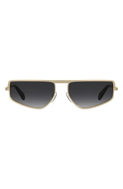 Moschino 59m Square Flat Top Sunglasses In Gold