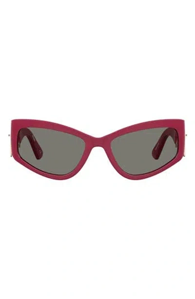 Moschino Cat-eye Zip Sunglasses In Purple