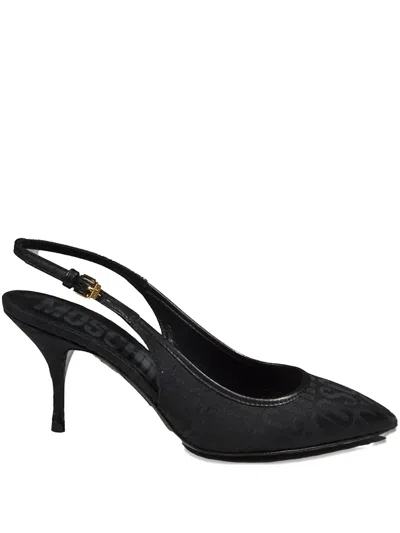 Moschino 80mm Slingback Pumps In Black