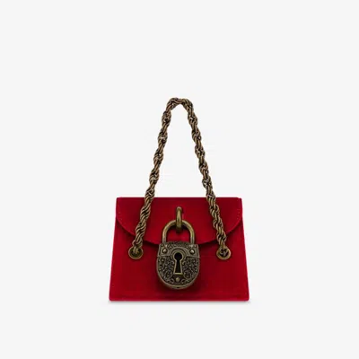 Moschino /莫斯奇诺 秋冬女士巴洛克风挂锁迷你包 In Red