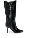 Moschino Couture Woman Boot Black Size 8 Calfskin In Black