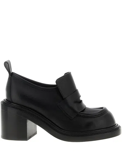 MOSCHINO 90MM OLIVIA LEATHER LOAFERS