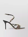 Moschino 90mm Stiletto Heel Leather Sandals In Brown