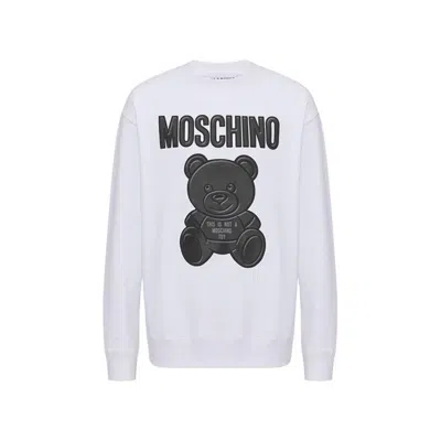 Moschino Teddy Bear Organic Cotton Sweatshirt In Grey