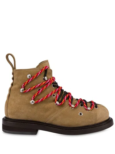 Moschino Leather Boots In 中性色