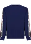 Moschino Logo Printed Crewneck Sweatshirt In Blue