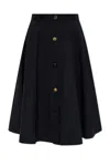 Moschino A-line Black Skirt With Button-down Front In Black