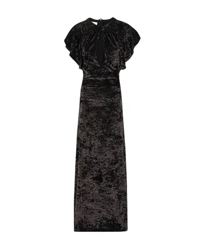 Moschino A Pleated Dress With Round Neck In Black