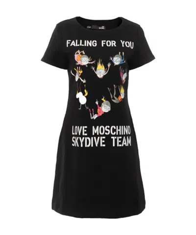 Moschino A Printed Dress In Black