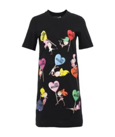 Moschino A Printed Dress In Black