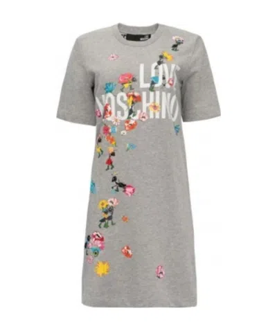 Moschino A Printed Dress In Gray